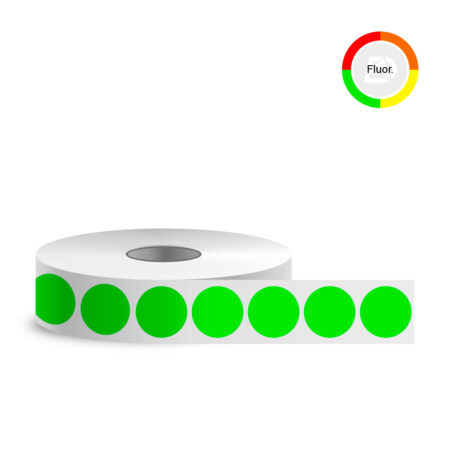 Selbstklebende Etiketten, 34x34, grün, Fluorpapier (2500 Stk./Rolle)