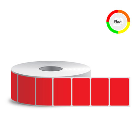 Selbstklebende Etiketten, 58x40, rot, Papier (2500 Stk./Rolle)